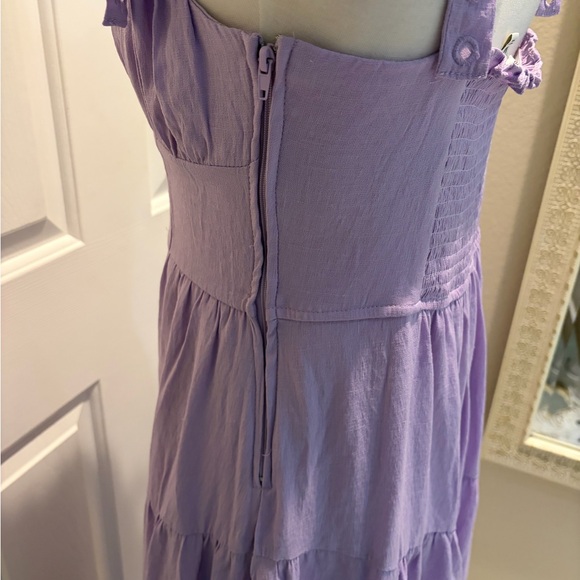 Francesca's Collections Lilac Tiered Midi Dress - Picture 8 of 9